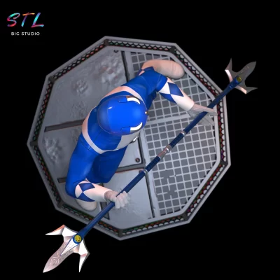 stl power ranger azul impresion 3d
