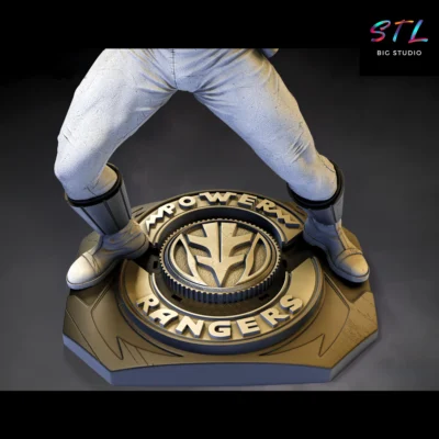 stl power ranger blanco figura impresion 3d power rangers