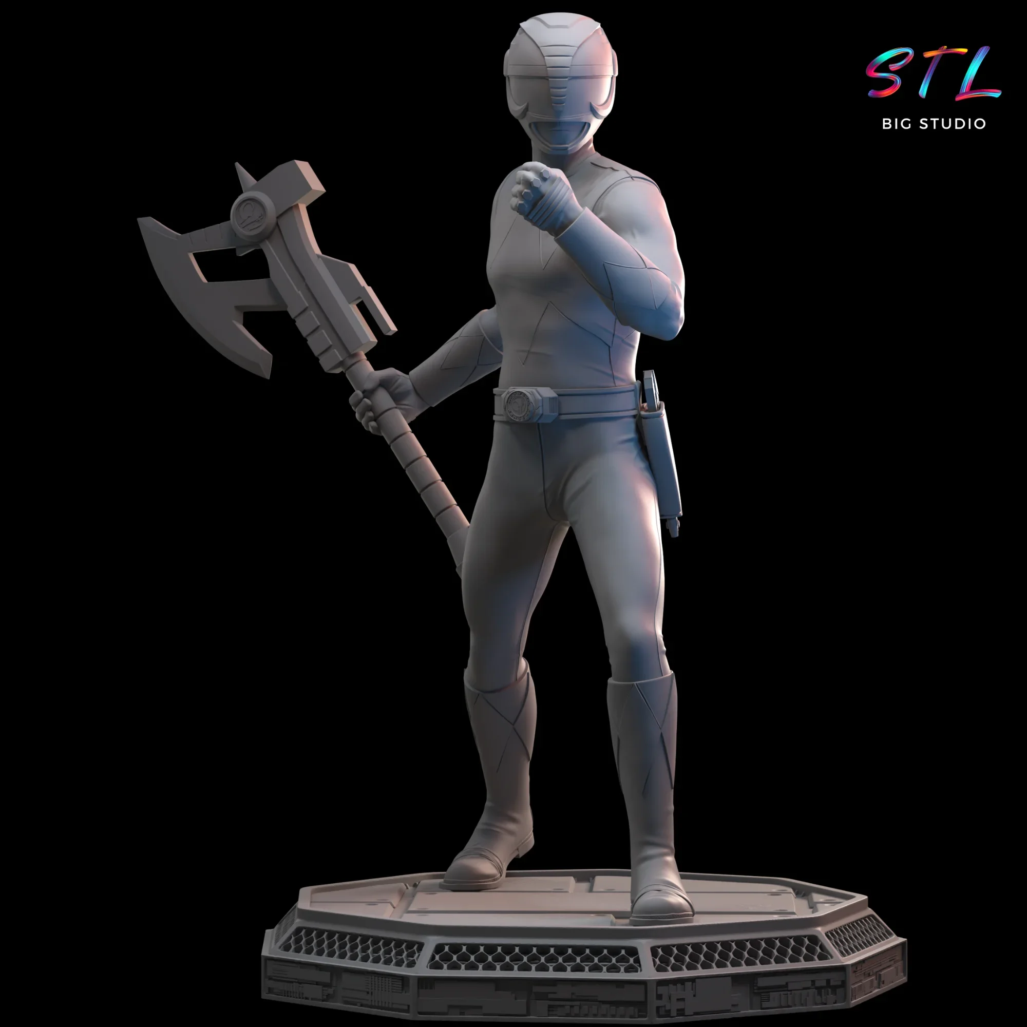 stl power ranger negro impresion 3d figura stl power ranger negro impresion 3d figura