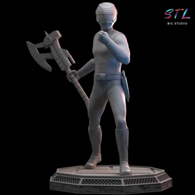 stl power ranger negro impresion 3d figura