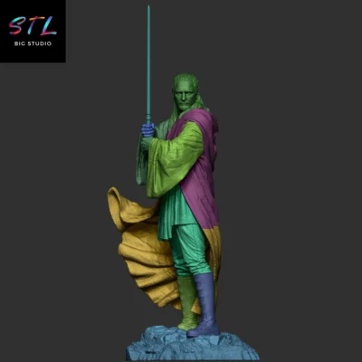 stl qui-gon jinn impresion 3d star wars figura
