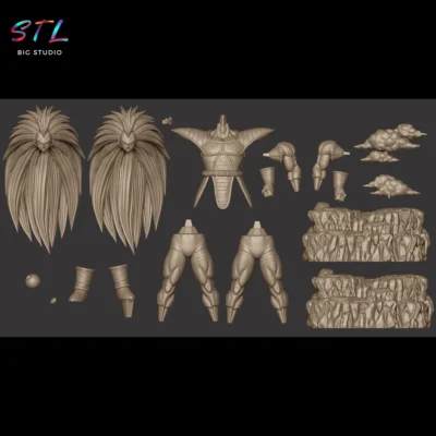 stl raditz dragon ball impresion 3d figura anime