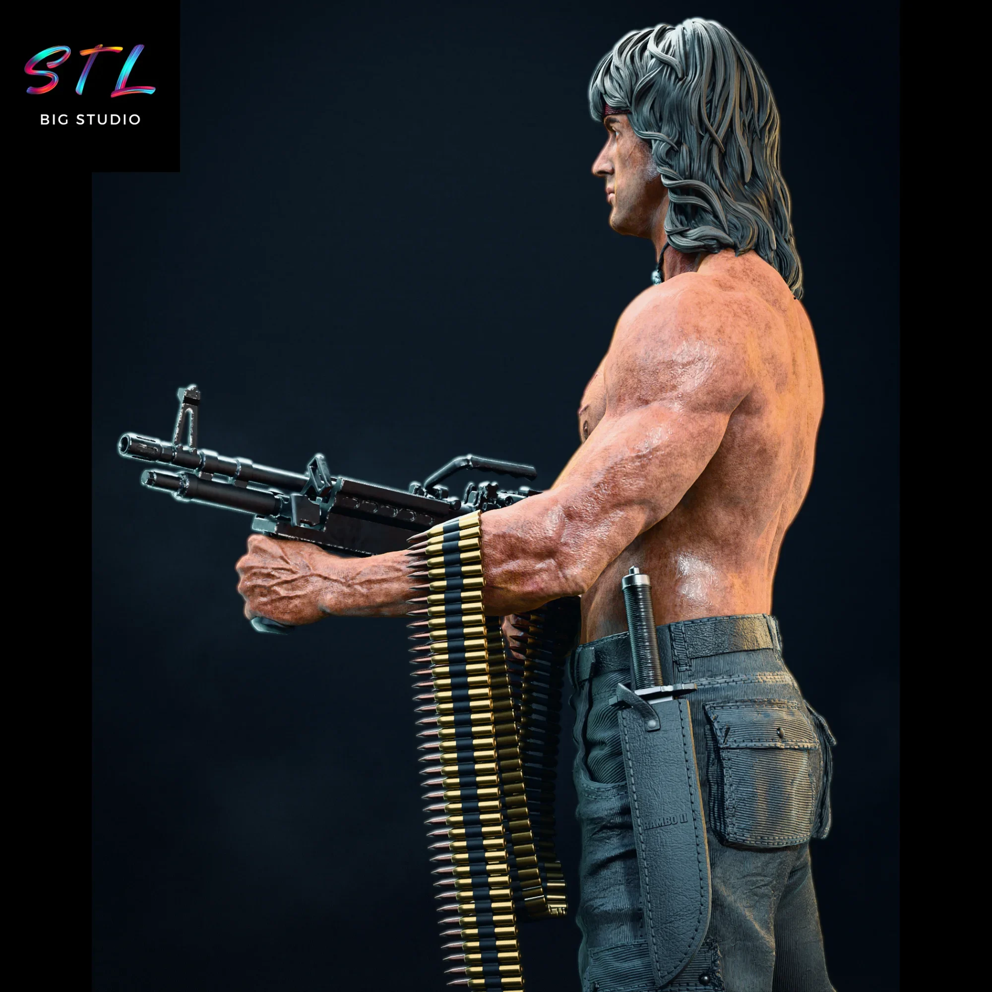 stl rambo sylvester stallone figura para impresion 3d stl rambo sylvester stallone figura para impresion 3d