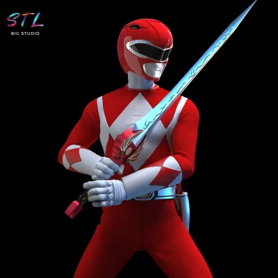 stl red power ranger impresion 3d