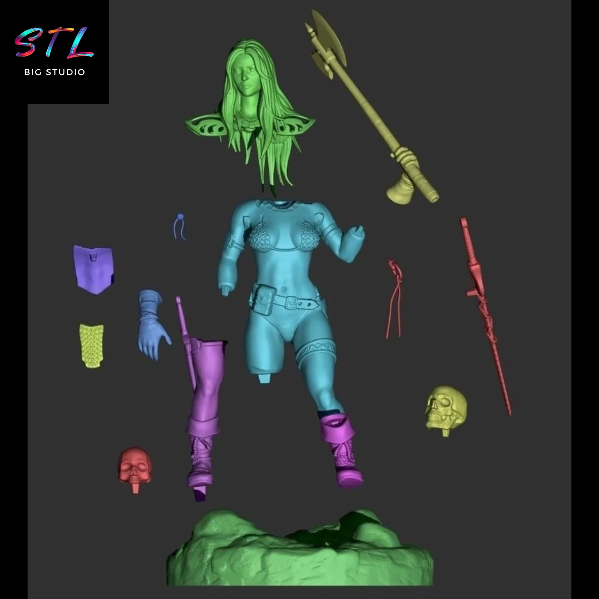 stl red sonja diorama imprimir 3d stl red sonja diorama imprimir 3d