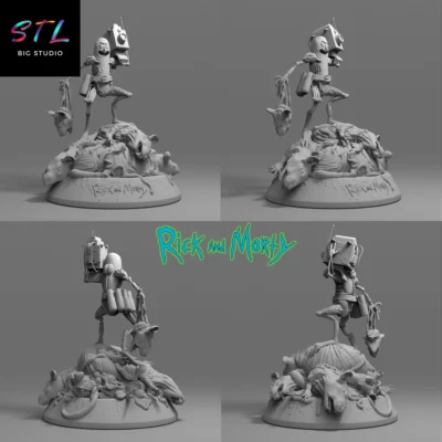 stl rick pepinillo figura rick y morty impresion 3d