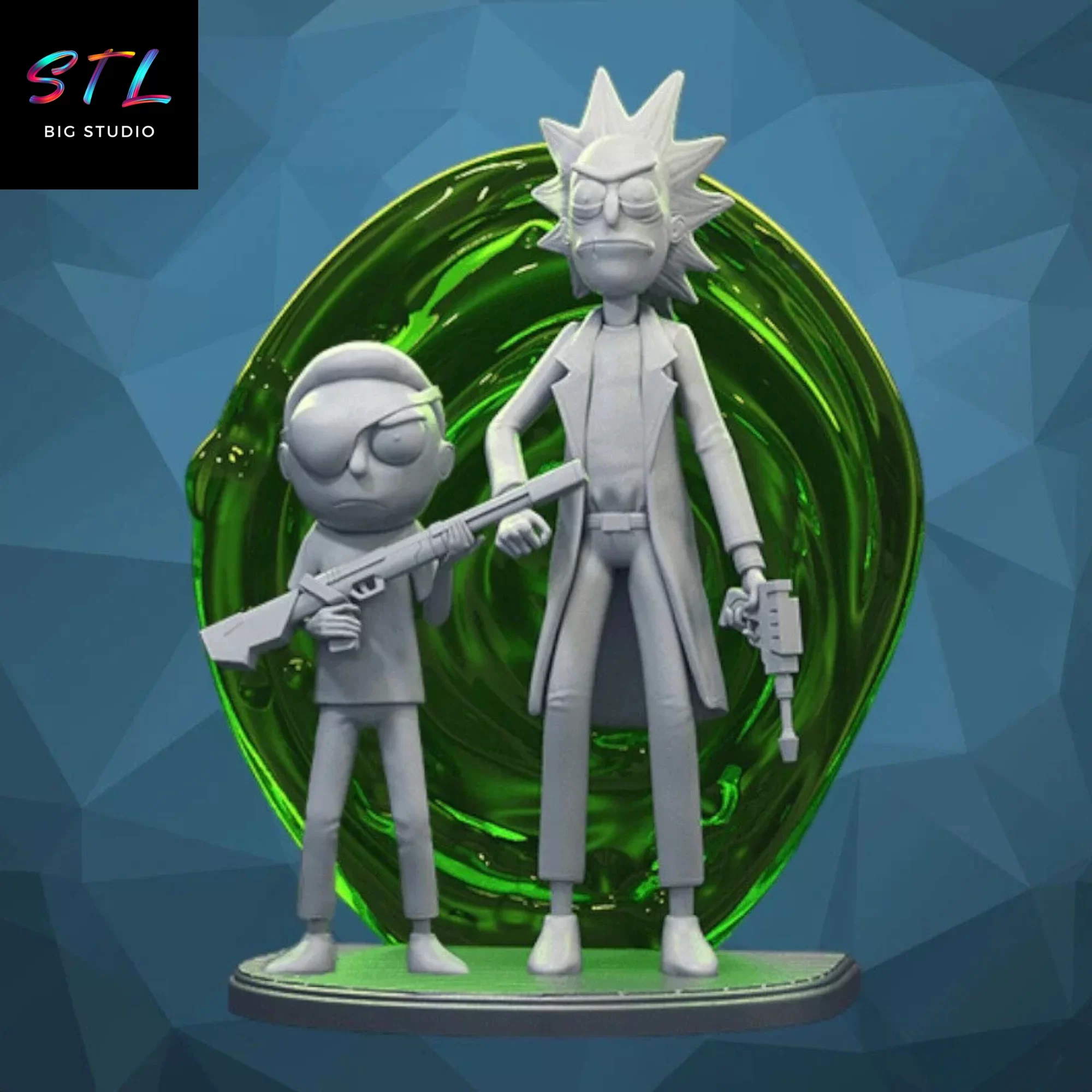 stl rick y morty diorama 3d print