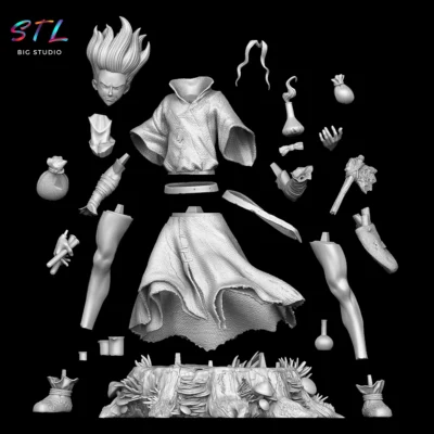 stl senku ishigami impresion 3d dr stone