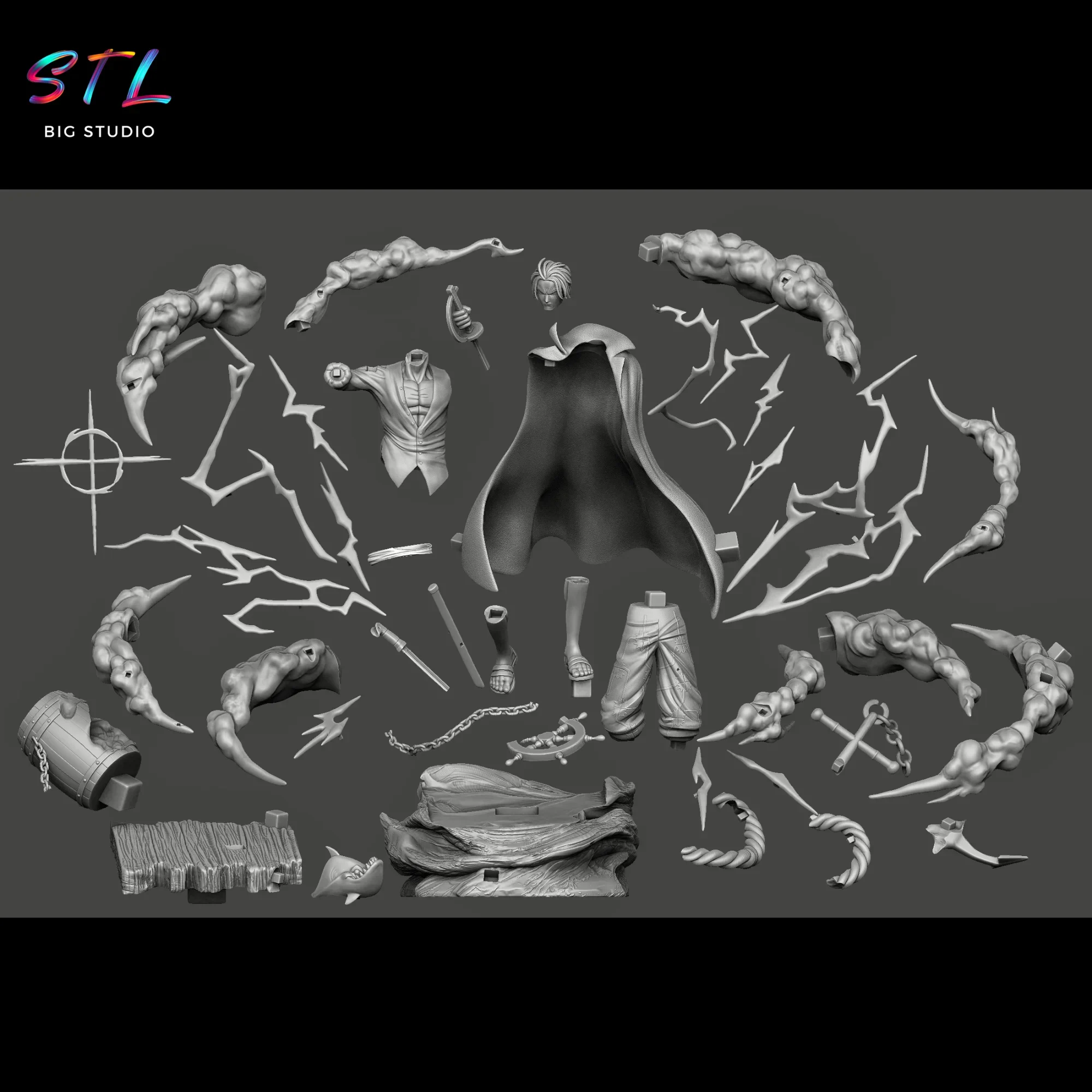 stl shanks impresion 3d one piece diorama stl shanks impresion 3d one piece diorama