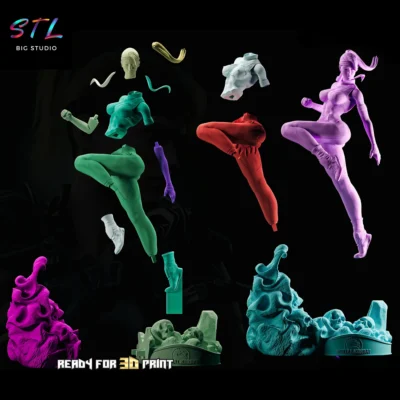 stl sonya blade impresion 3d mortal kombat