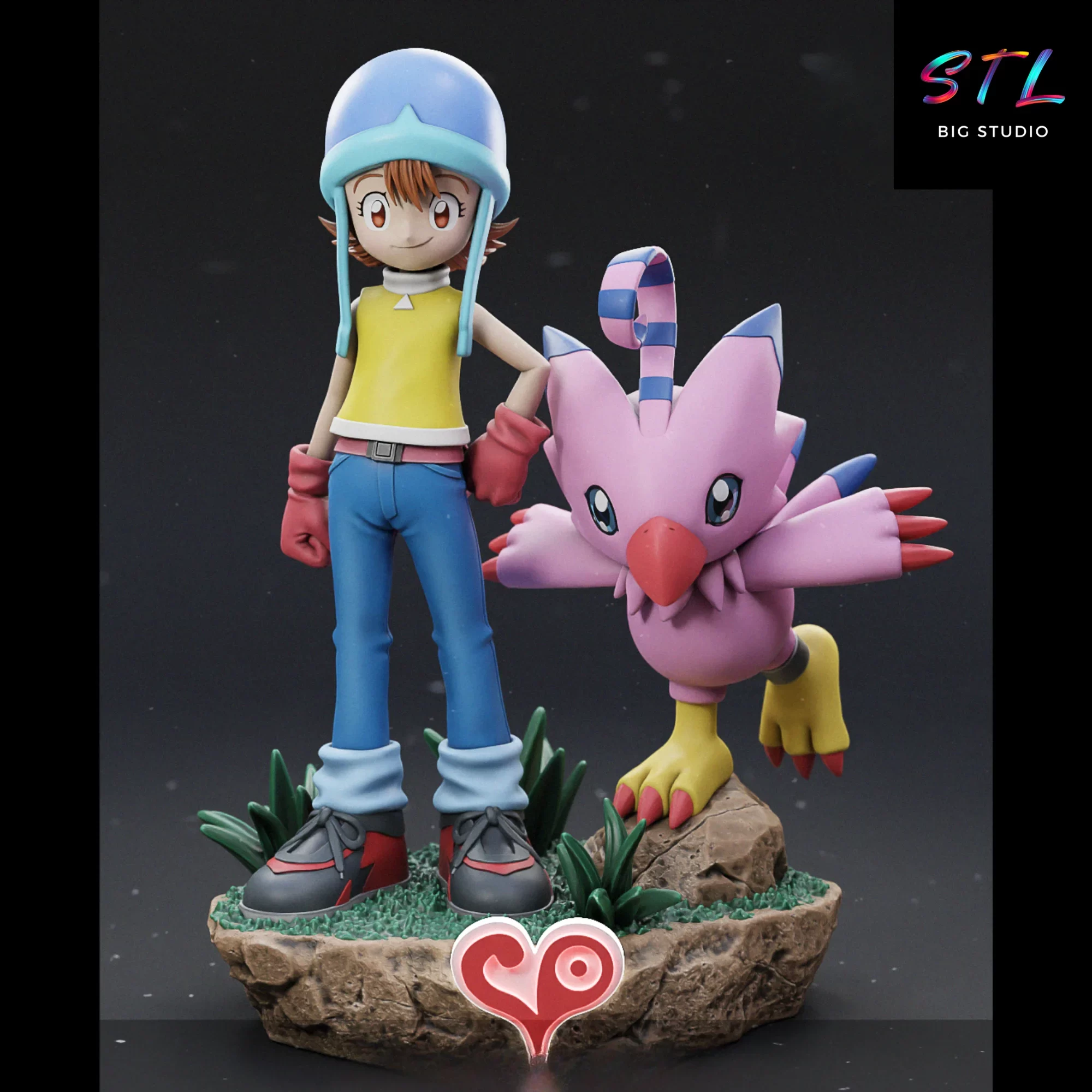 stl sora biyomon diorama impresion 3d