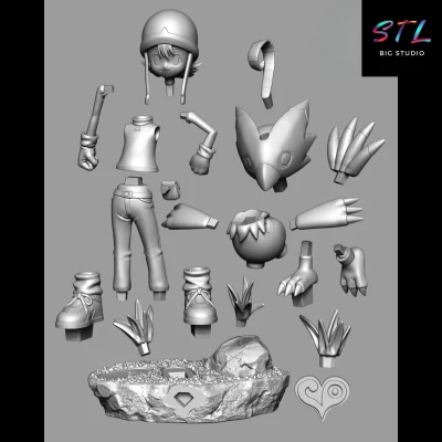 stl sora biyomon imprimir 3d