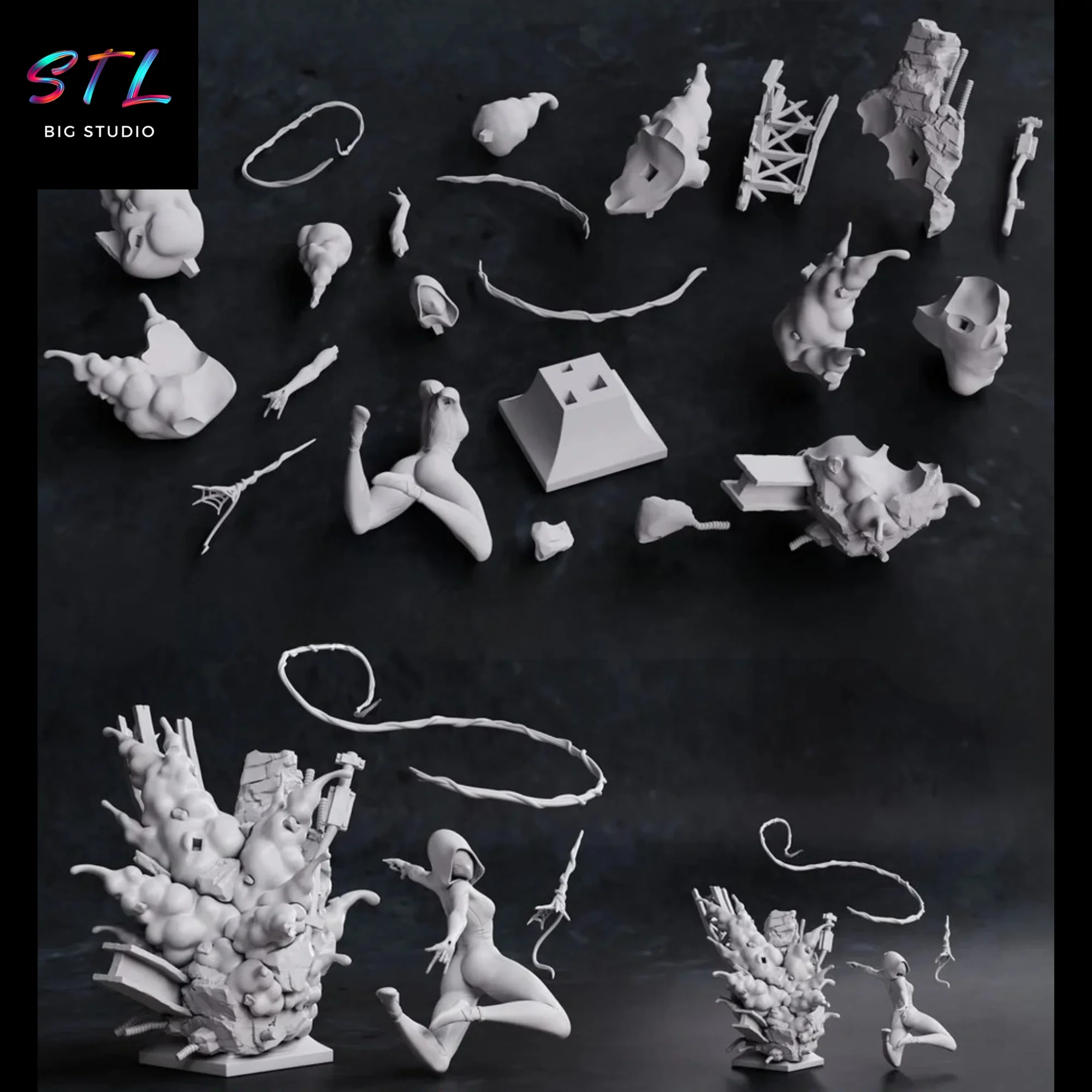 stl spider-gwen marvel figura impresion 3d stl spider-gwen marvel figura impresion 3d