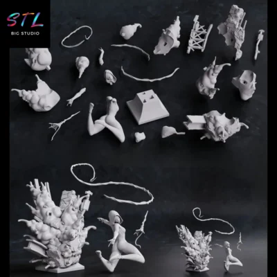 stl spider-gwen marvel figura impresion 3d