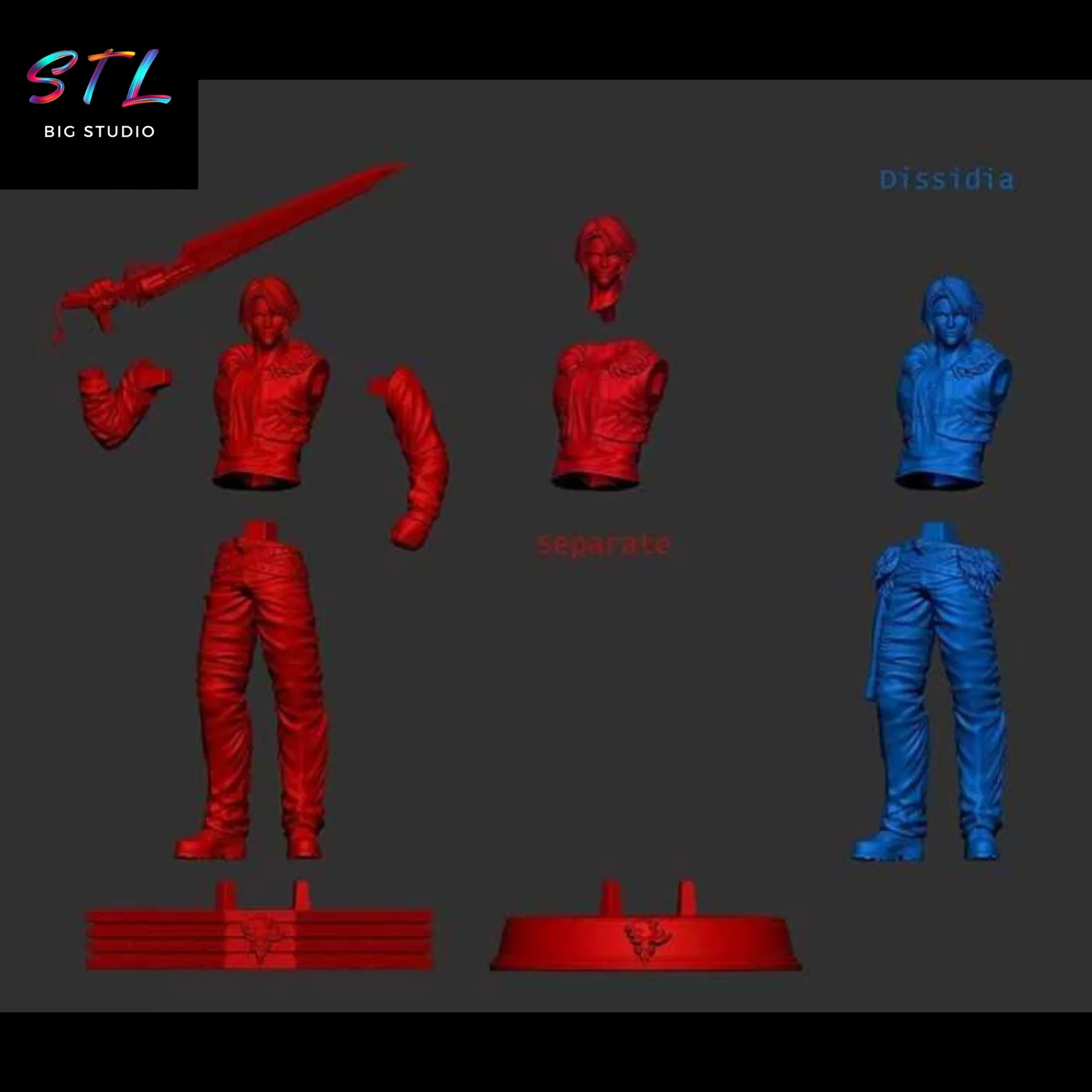 stl squall leonhart imprimir 3d final fantasy stl squall leonhart imprimir 3d final fantasy