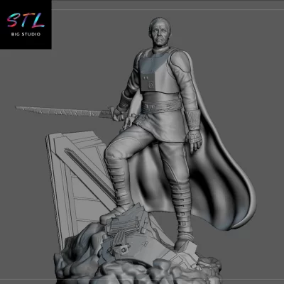 stl star wars diorama moff gideon impresion 3d