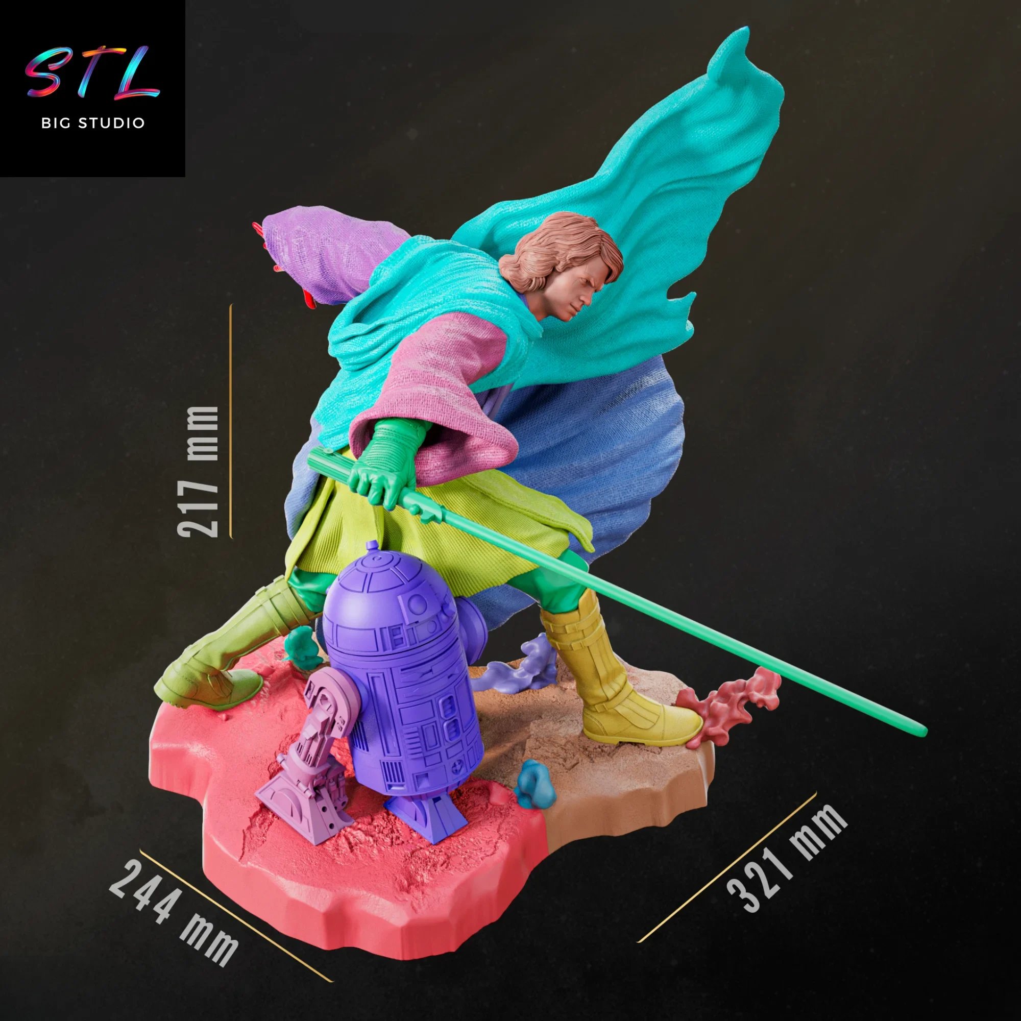 stl star wars figura anakin skywalker y r2 d2 impresion 3d stl star wars figura anakin skywalker y r2 d2 impresion 3d