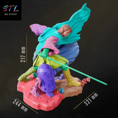 stl star wars figura anakin skywalker y r2 d2 impresion 3d