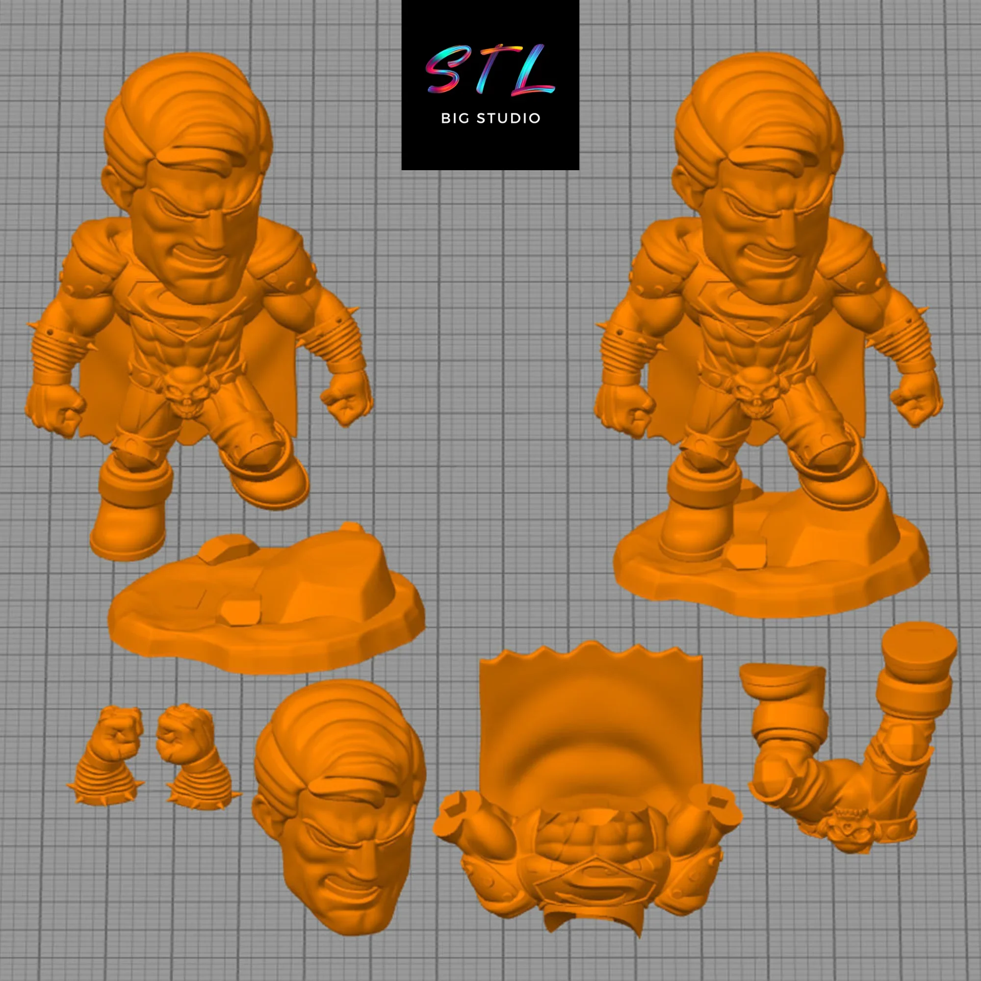 stl superman death metal chibi kawaii impresion 3d stl superman death metal chibi kawaii impresion 3d