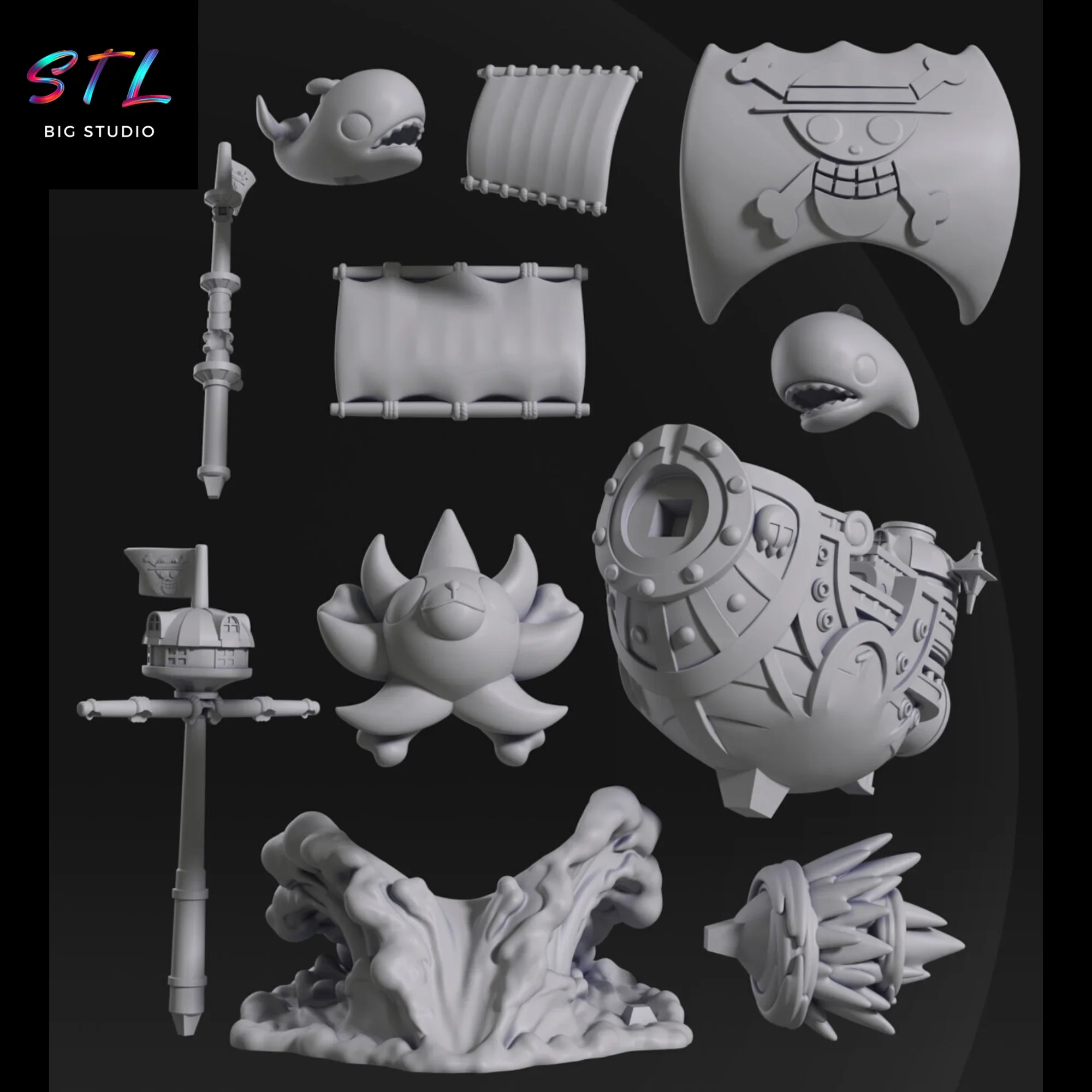 stl thousand sunny impresion 3d figura one piece stl thousand sunny impresion 3d figura one piece