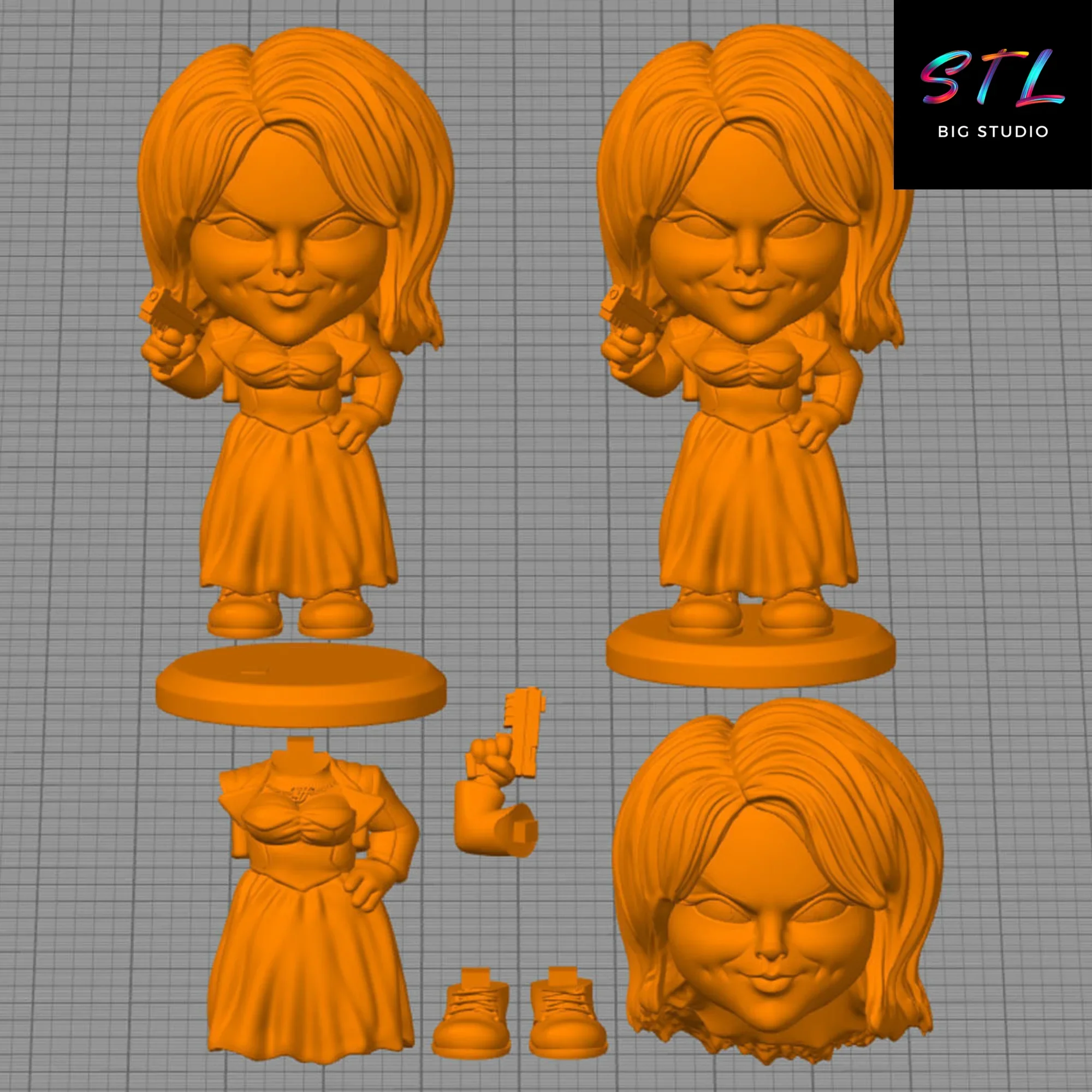 stl tiffany valentine chibi kawaii la novia de chucky stl tiffany valentine chibi kawaii la novia de chucky