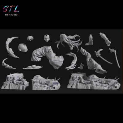 stl tokito muichiro impresion 3d figura demon slayer
