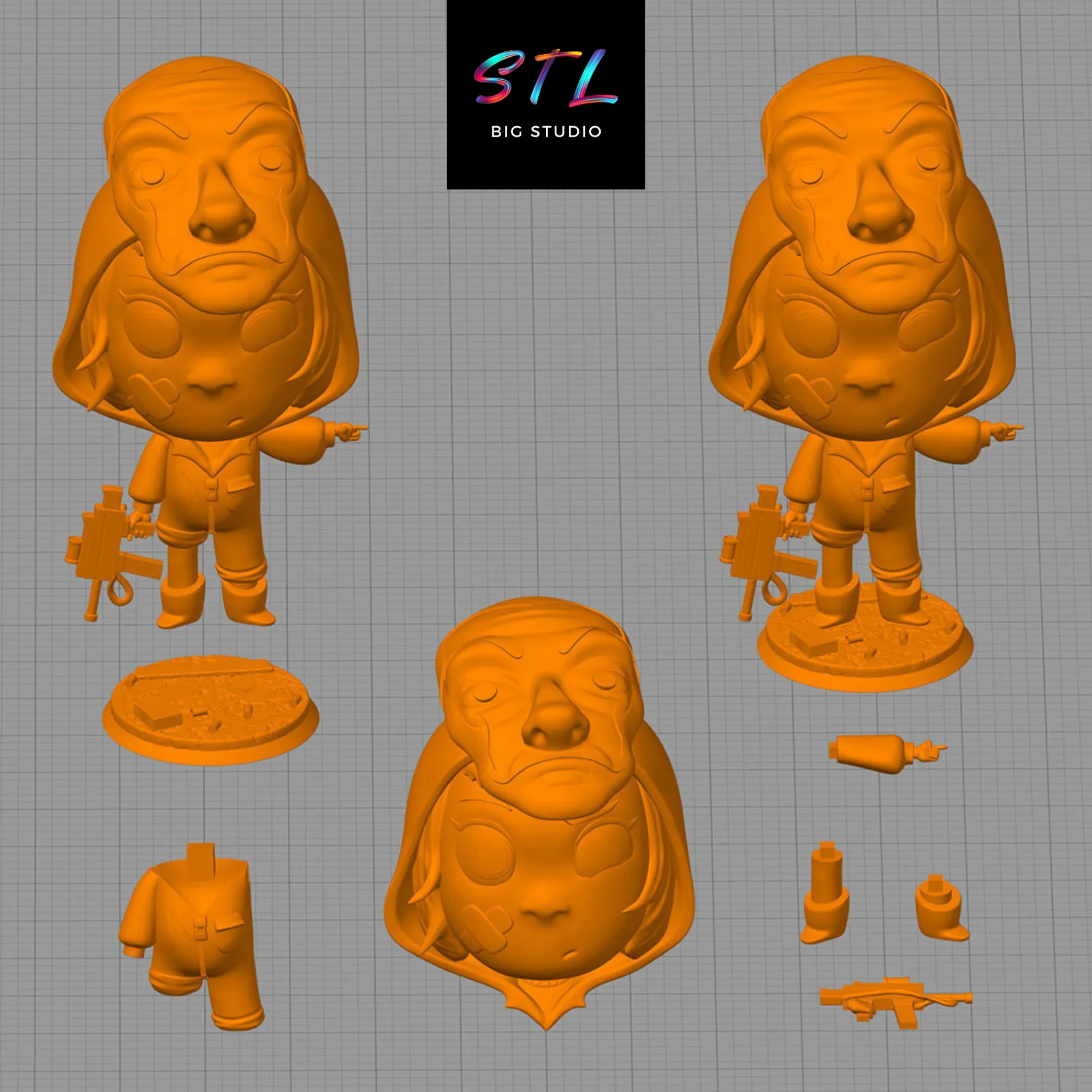 stl tokyo chibi la casa de papel impresion 3d figura stl tokyo chibi la casa de papel impresion 3d figura