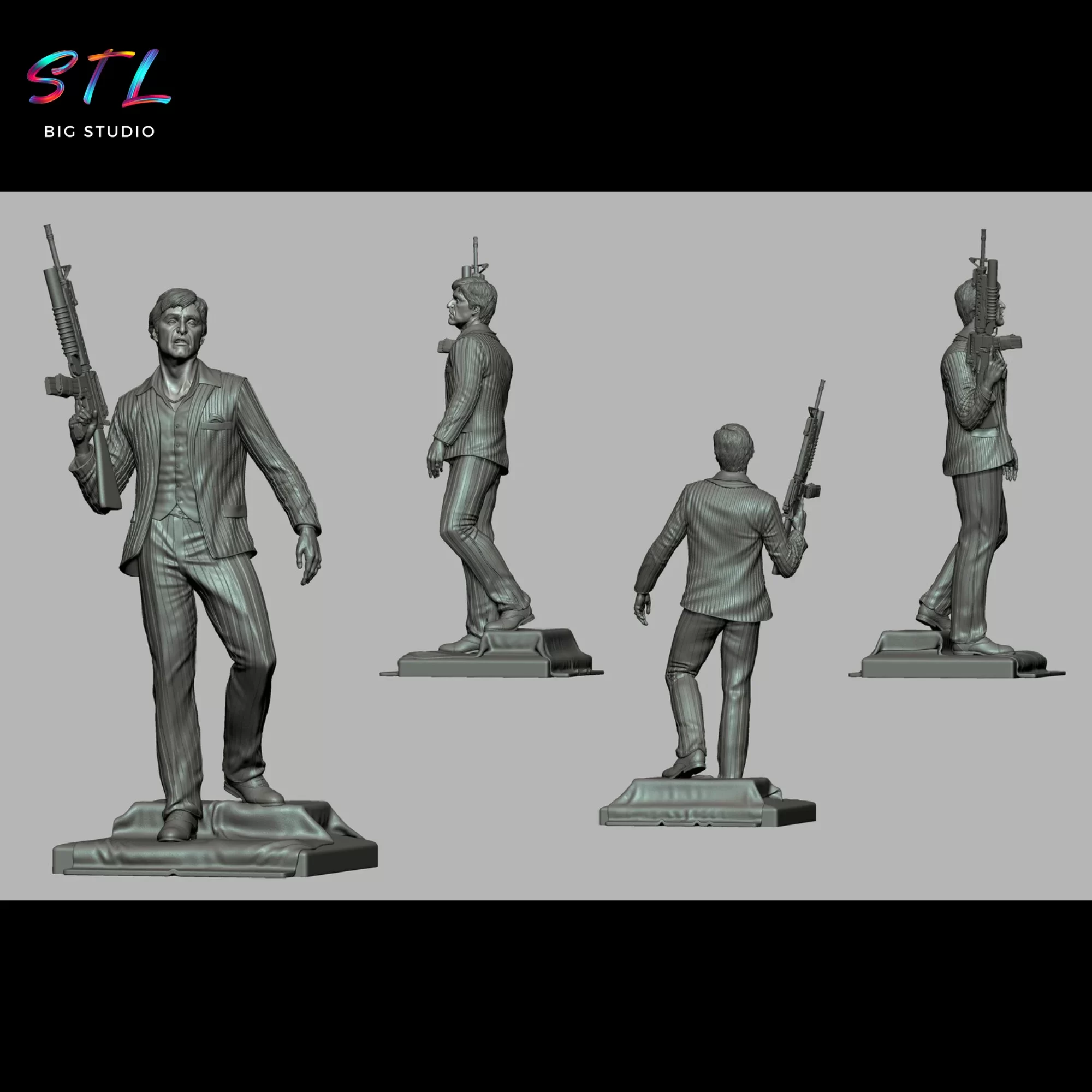 stl tony montana scarface imprimir 3d figura stl tony montana scarface imprimir 3d figura