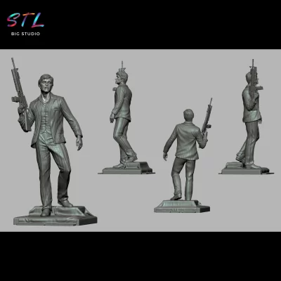 stl tony montana scarface imprimir 3d figura