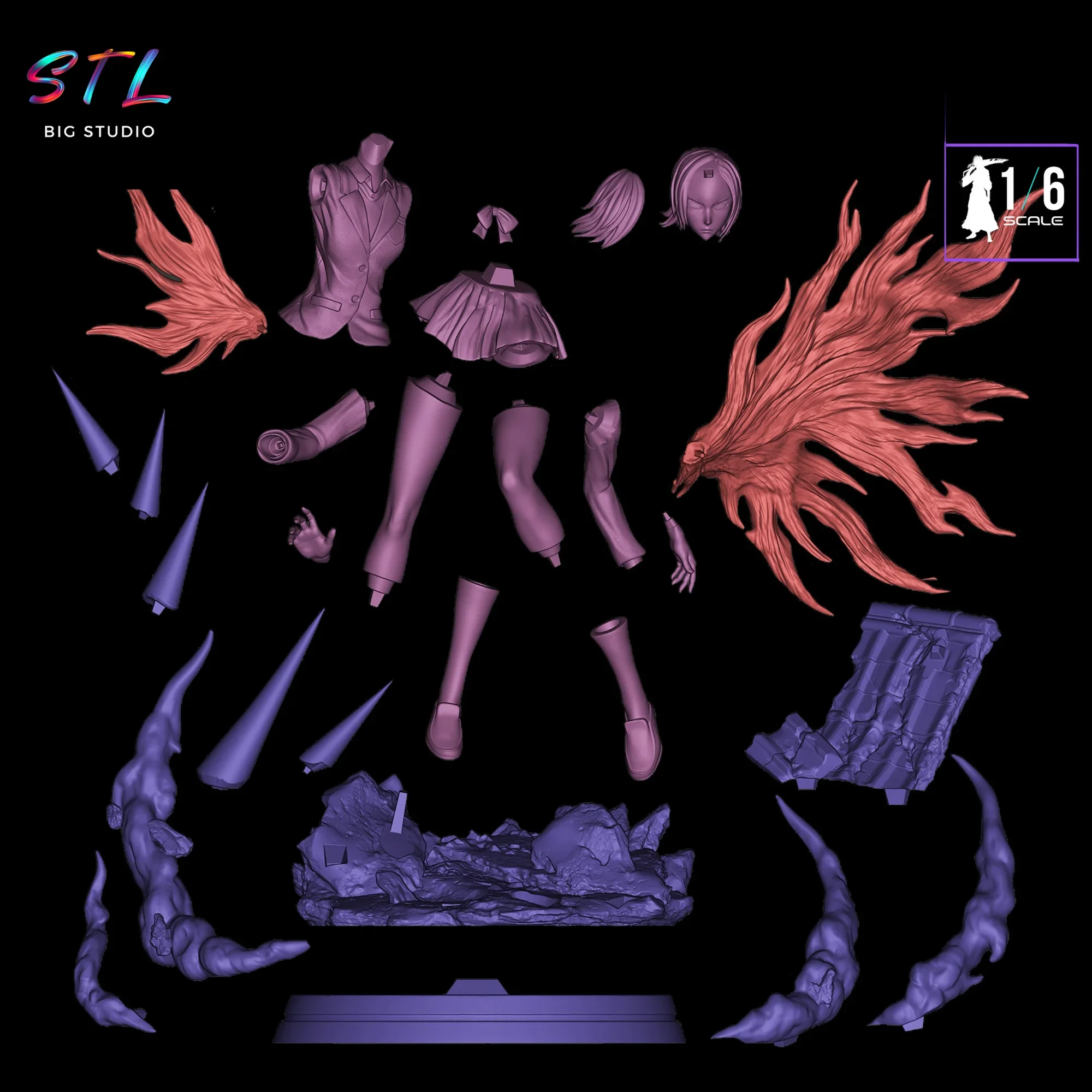 stl touka kirishima figura tokyo ghoul impresion 3d stl touka kirishima figura tokyo ghoul impresion 3d