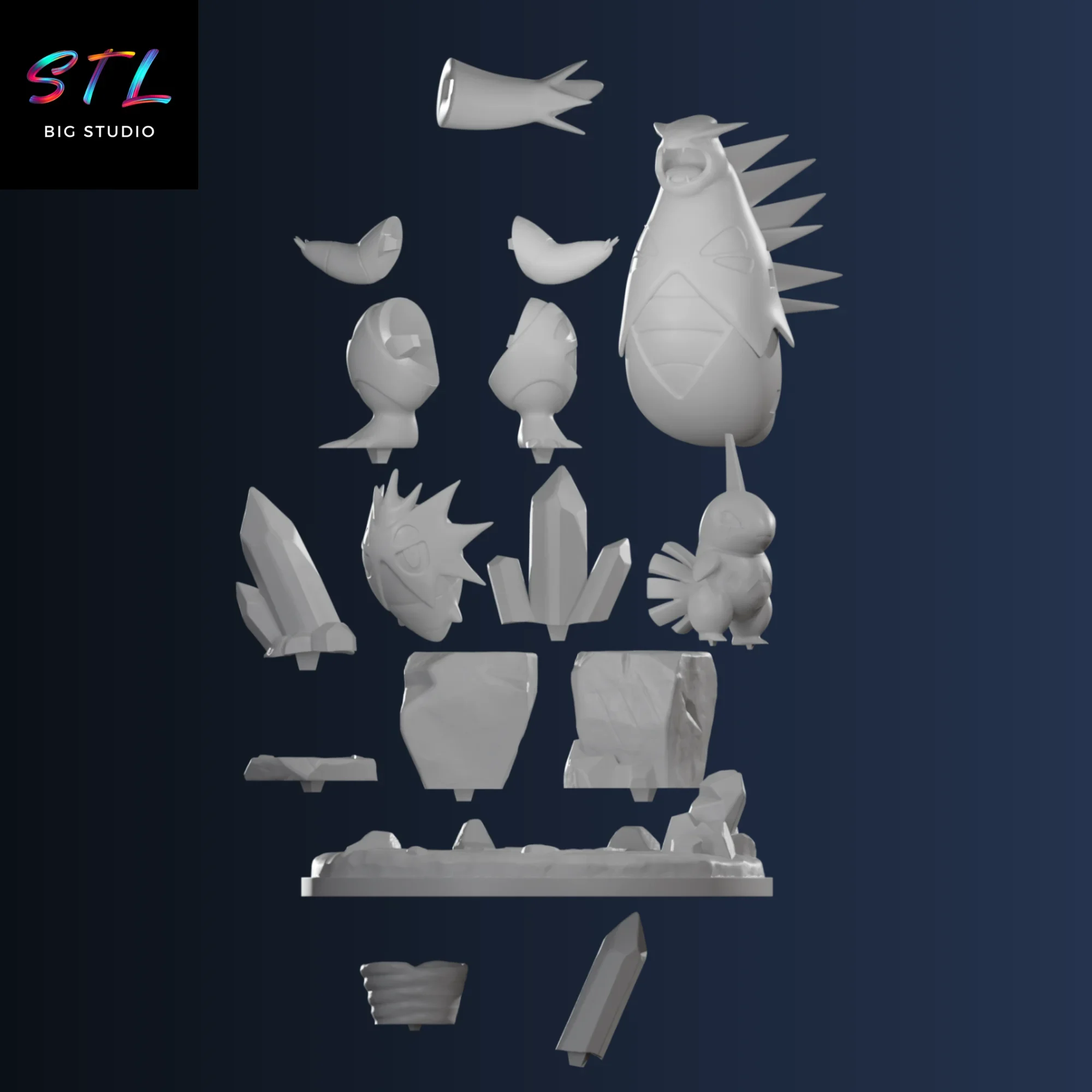 stl tyranitar y evoluciones pokemon impresion 3d stl tyranitar y evoluciones pokemon impresion 3d