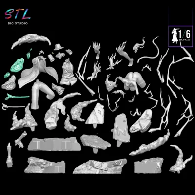 stl urahara y yoruichi figura bleach impresion 3d