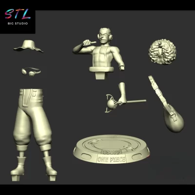 stl usopp one piece impresion 3d