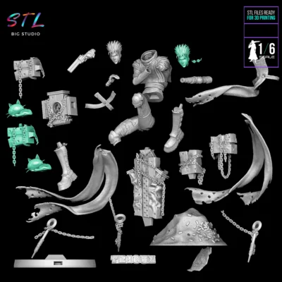 stl vash la estampida impresion 3d figura trigun