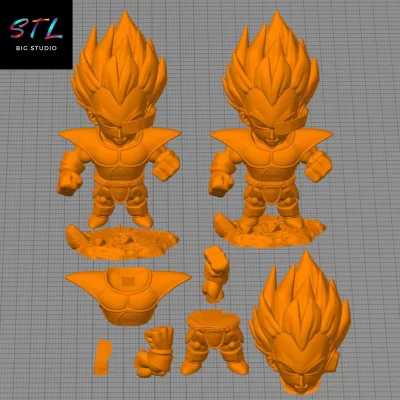 stl vegeta chibi bola de dragon imprimir 3d