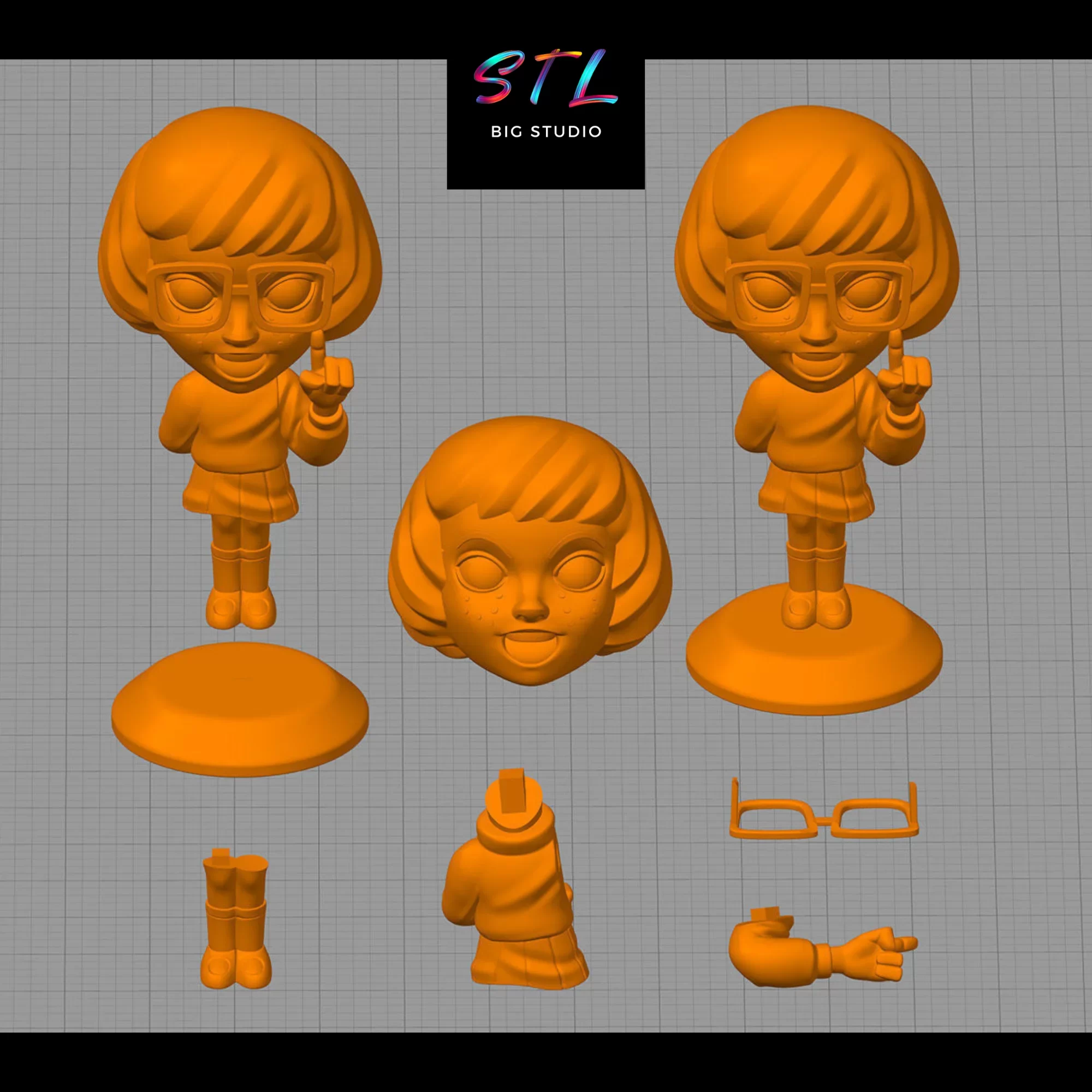 stl velma chibi scooby doo impresion 3d stl velma chibi scooby doo impresion 3d