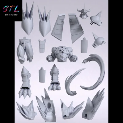 stl wargreymon digimon adventure impresion 3d