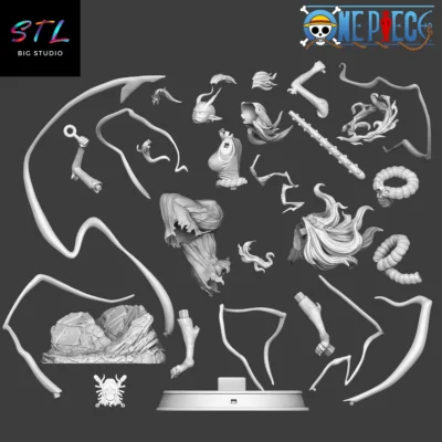 stl yamato modo bestia diorama one piece impresion 3d