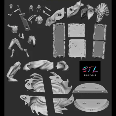 stl zabuza y haku impresion 3d figura naruto