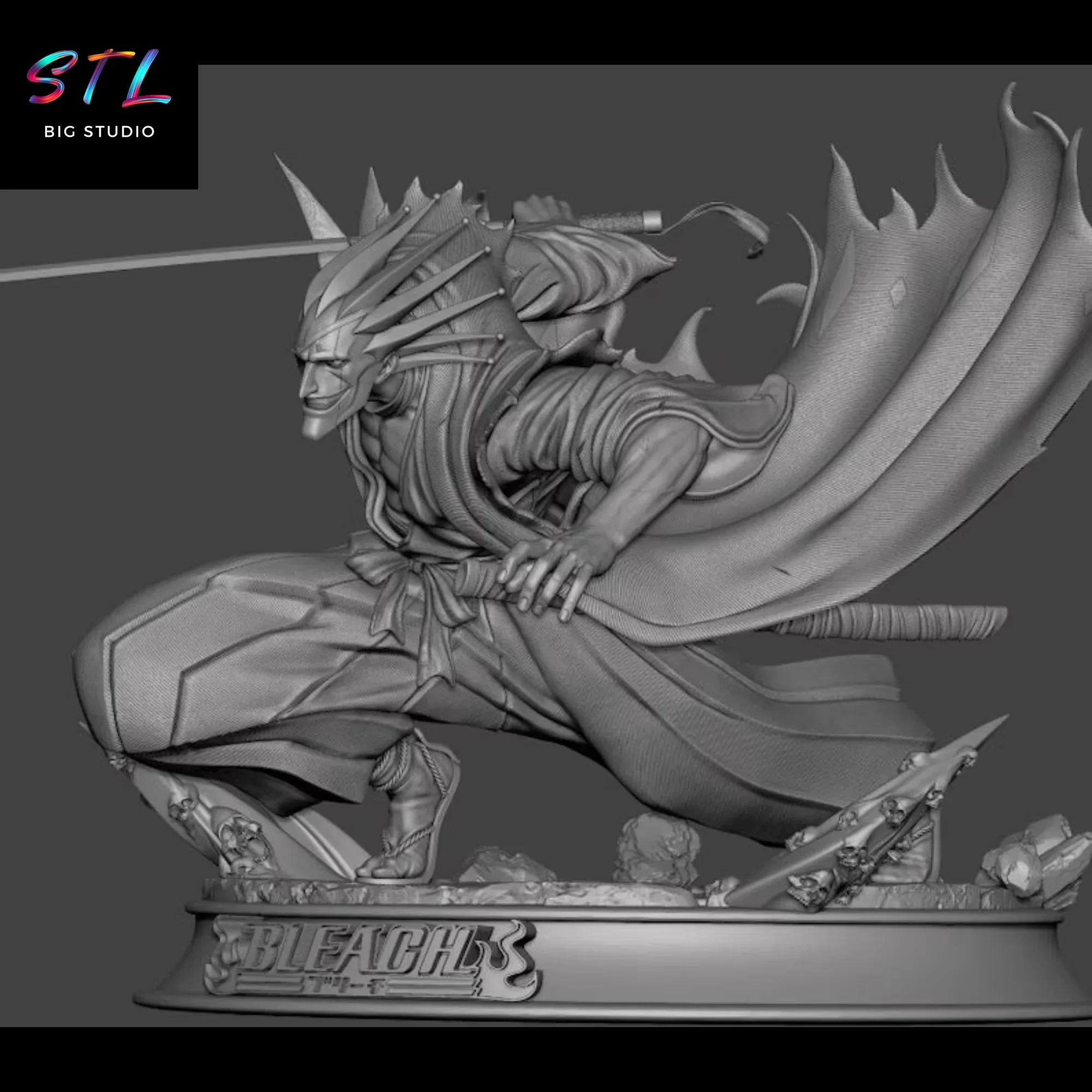 stl zaraki kenpachi diorama bleach imprimir 3d stl zaraki kenpachi diorama bleach imprimir 3d