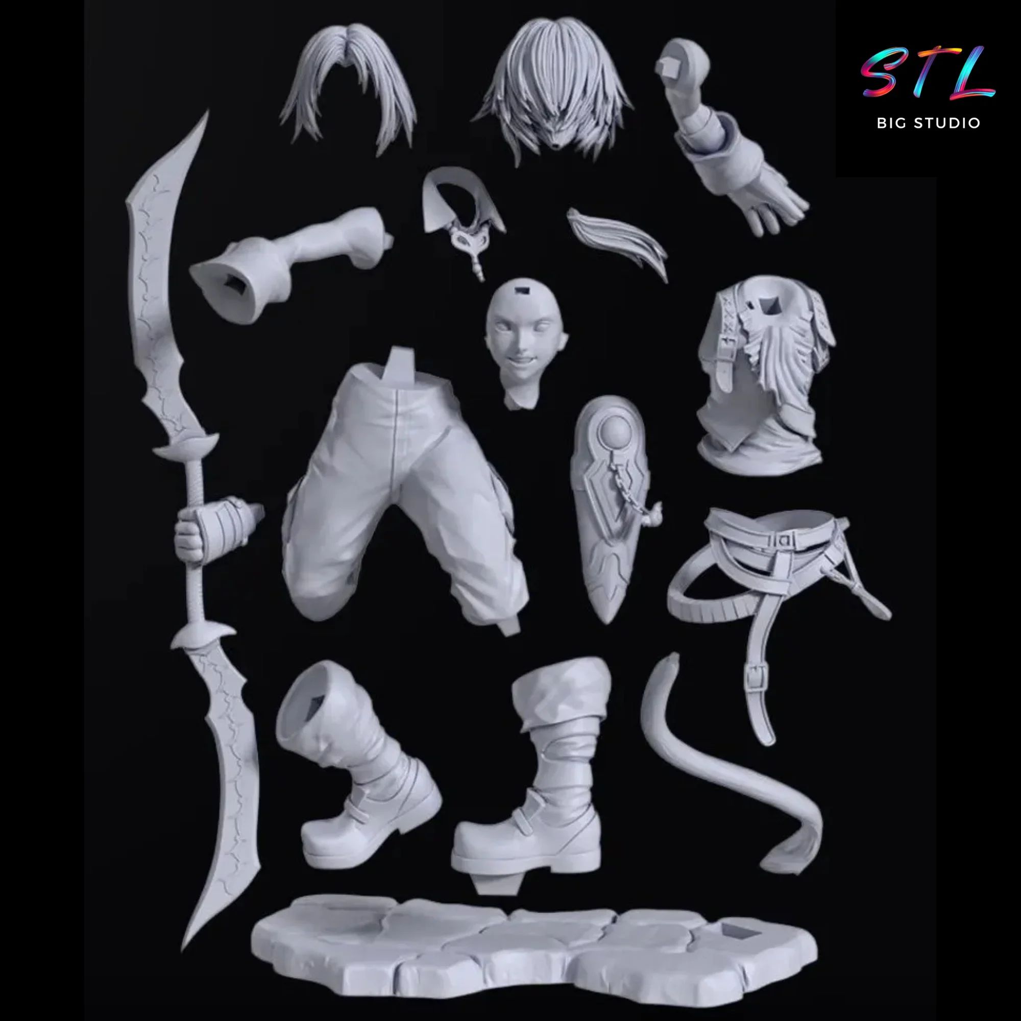 stl zidane tribal impresion 3d figura final fantasy ix stl zidane tribal impresion 3d figura final fantasy ix