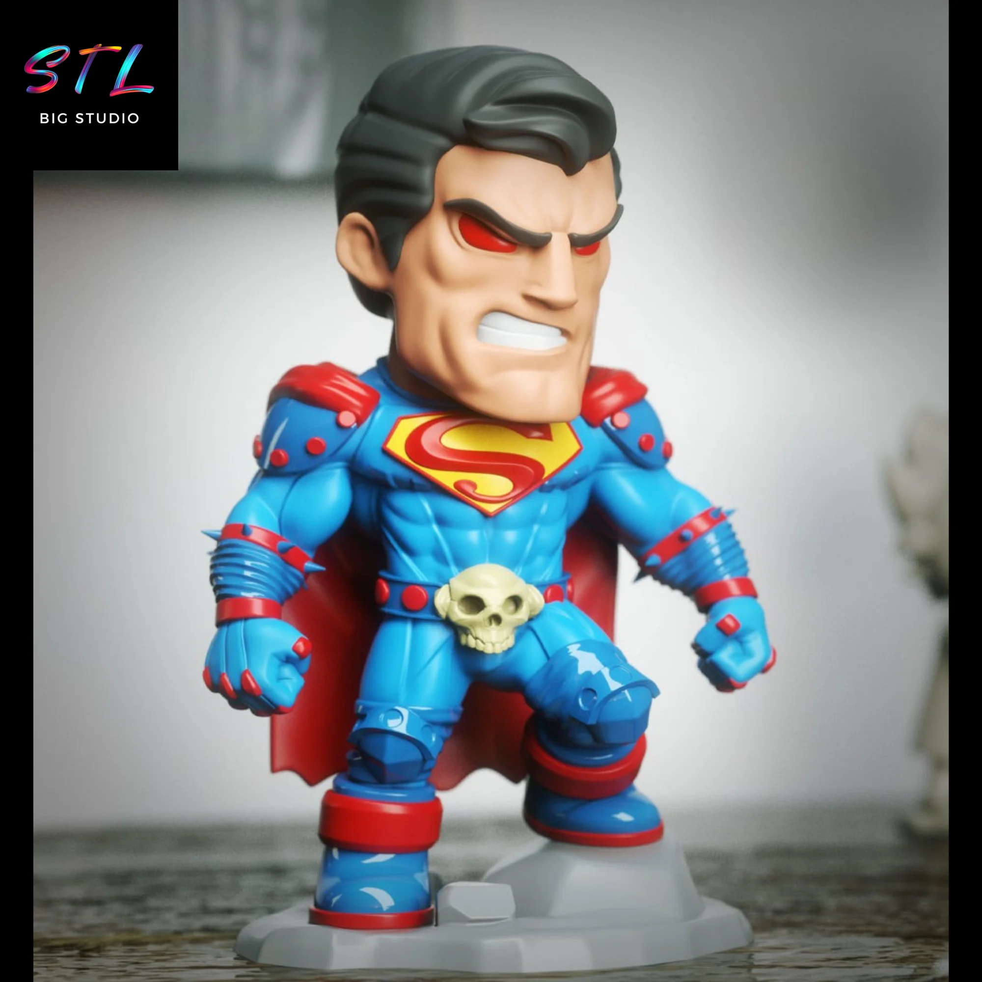 superman death metal chibi stl para impresion 3d