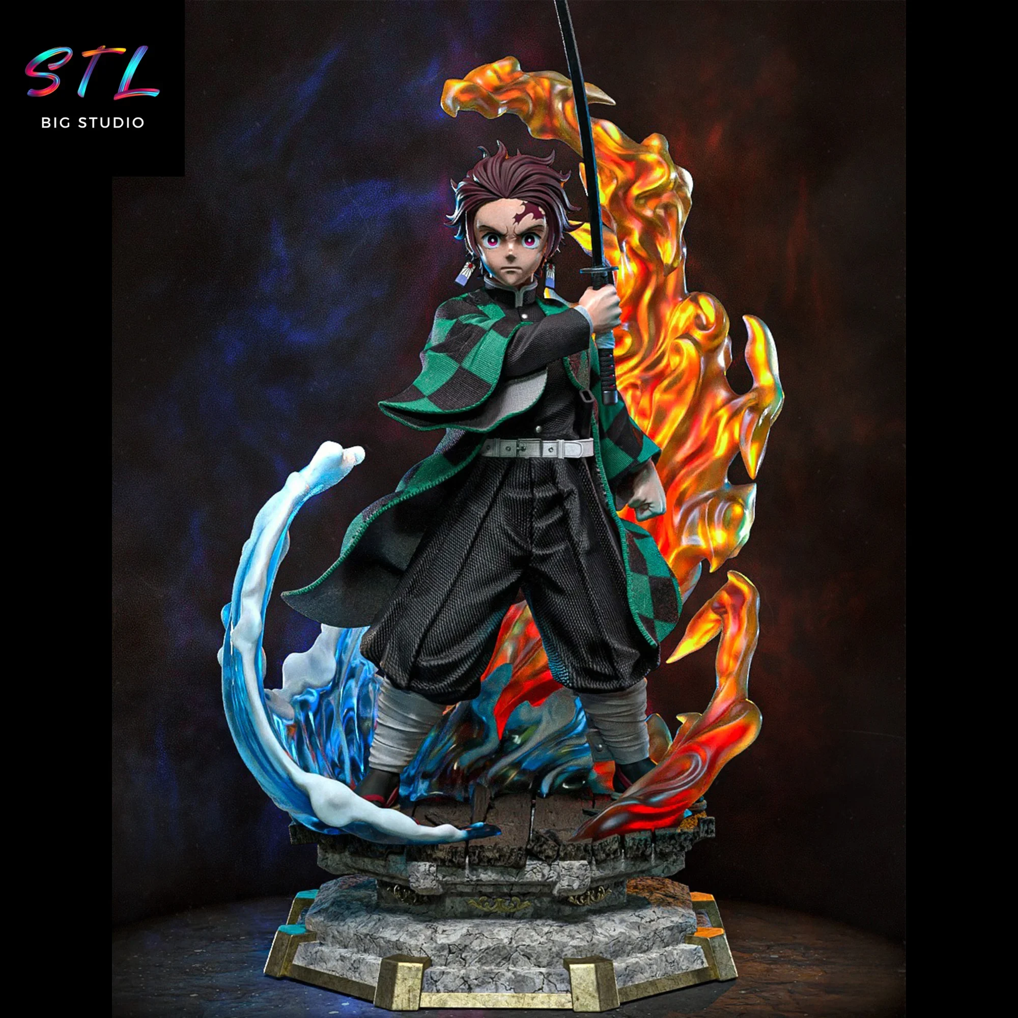 tanjiro kamado stl impresion 3d demon slayer