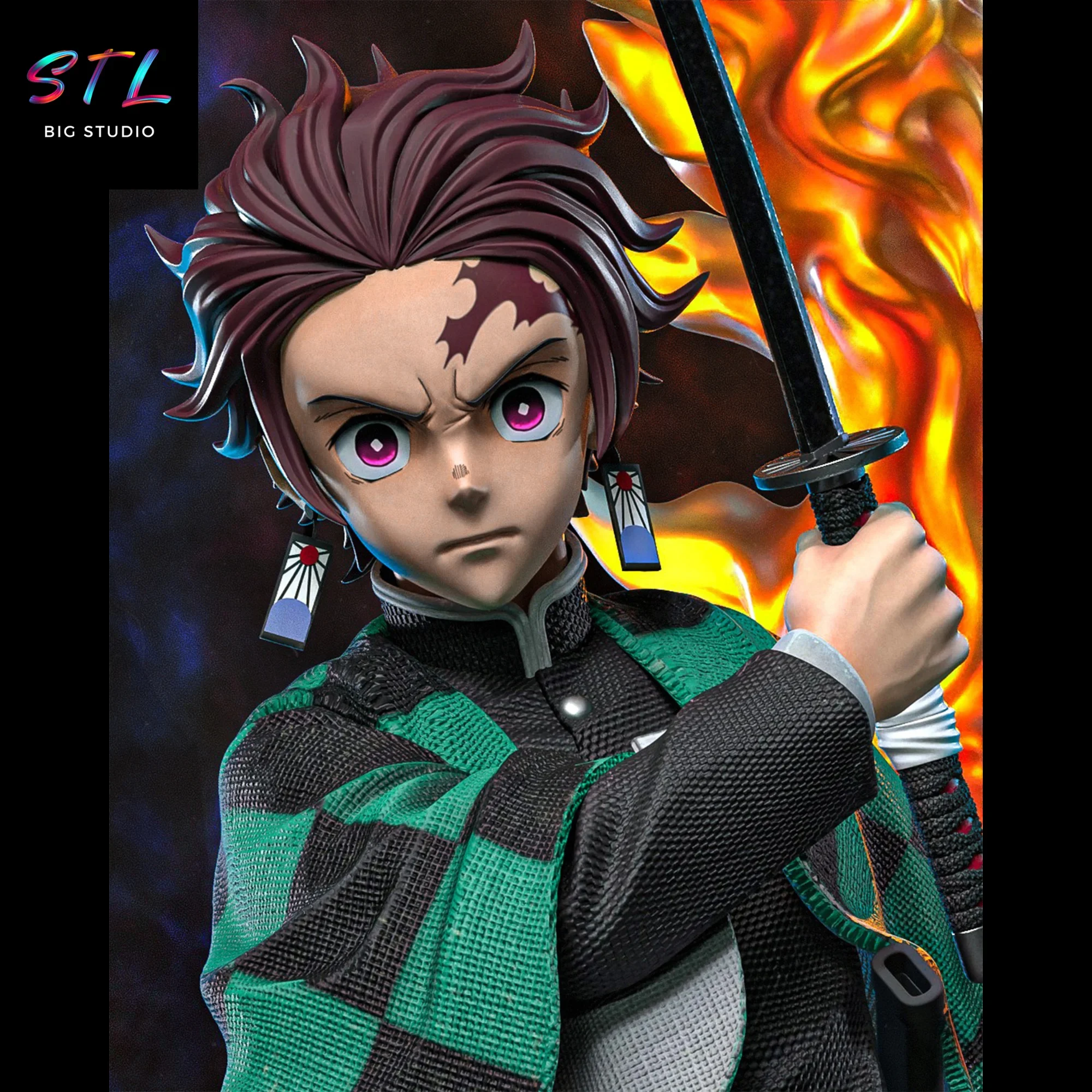 tanjiro stl demon slayer figura impresion 3d tanjiro stl demon slayer figura impresion 3d