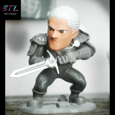 the witcher chibi stl kawaii impresion 3d