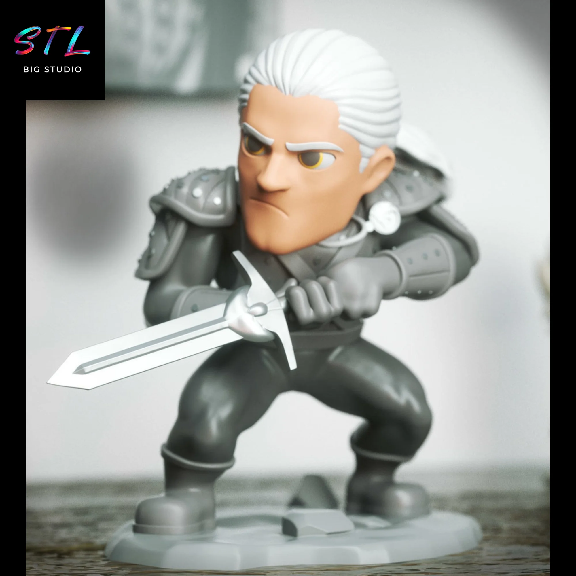 the witcher chibi stl kawaii impresion 3d