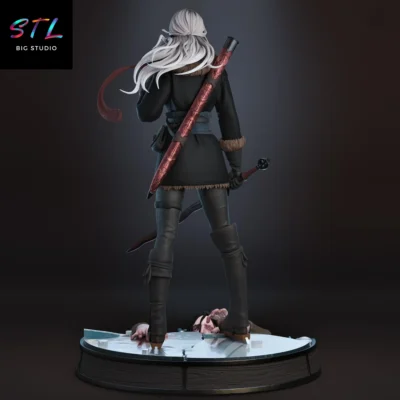 the witcher stl ciri figura impresion 3d