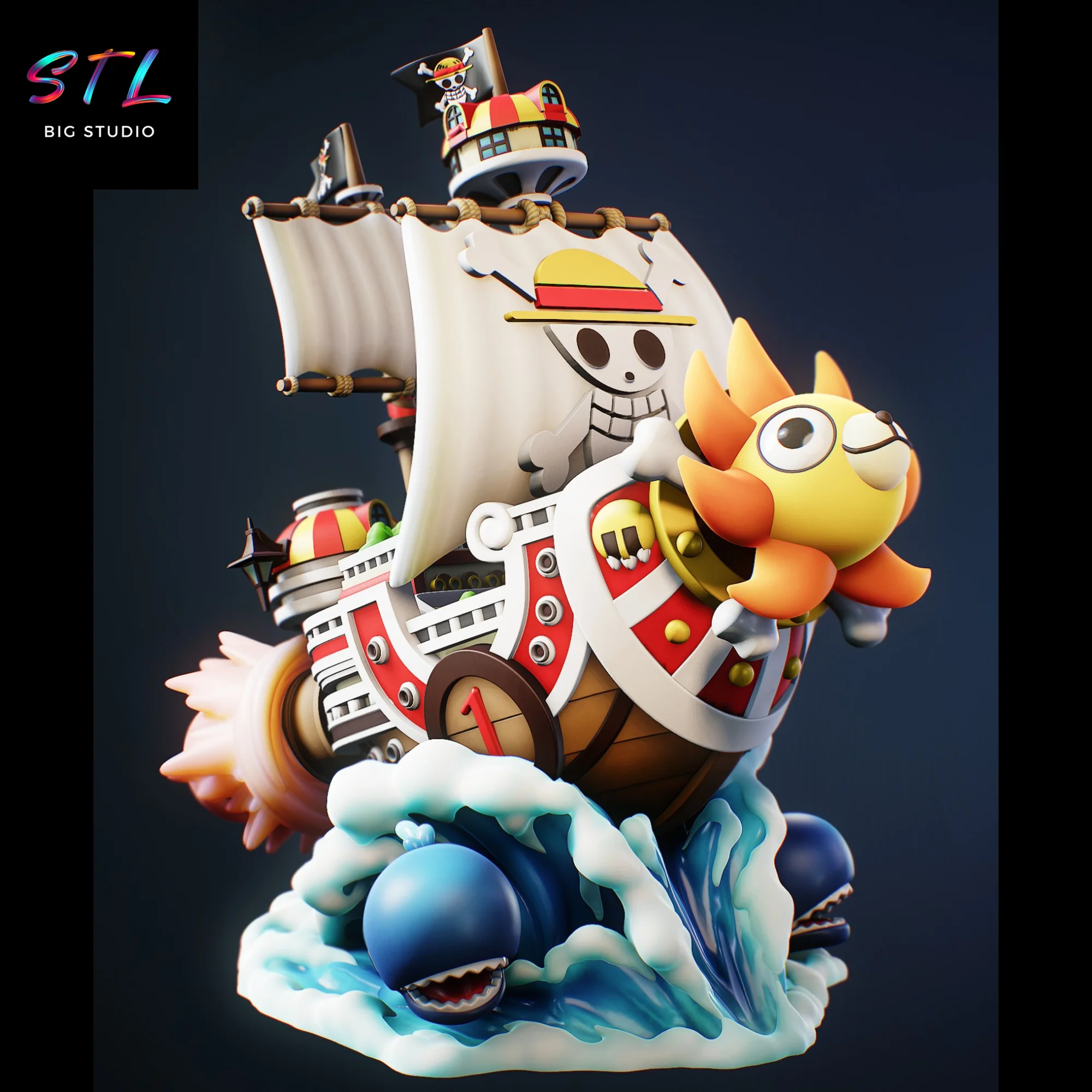 thousand sunny stl one piece impresion 3d