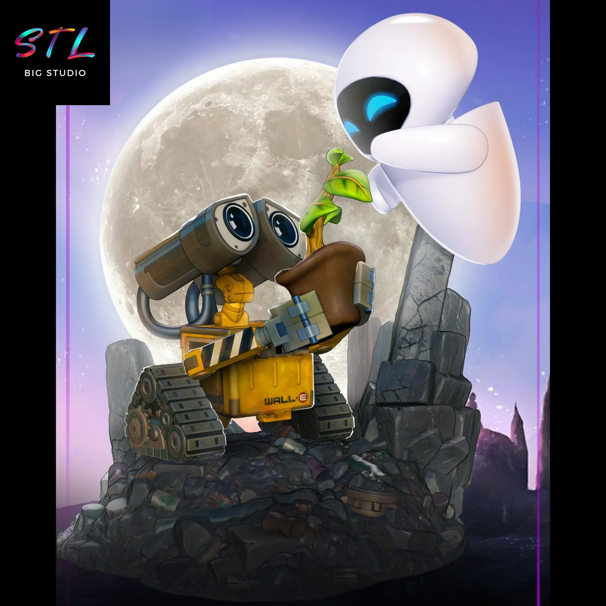 wall-e stl con eve diorama impresion 3d wall-e stl con eve diorama impresion 3d