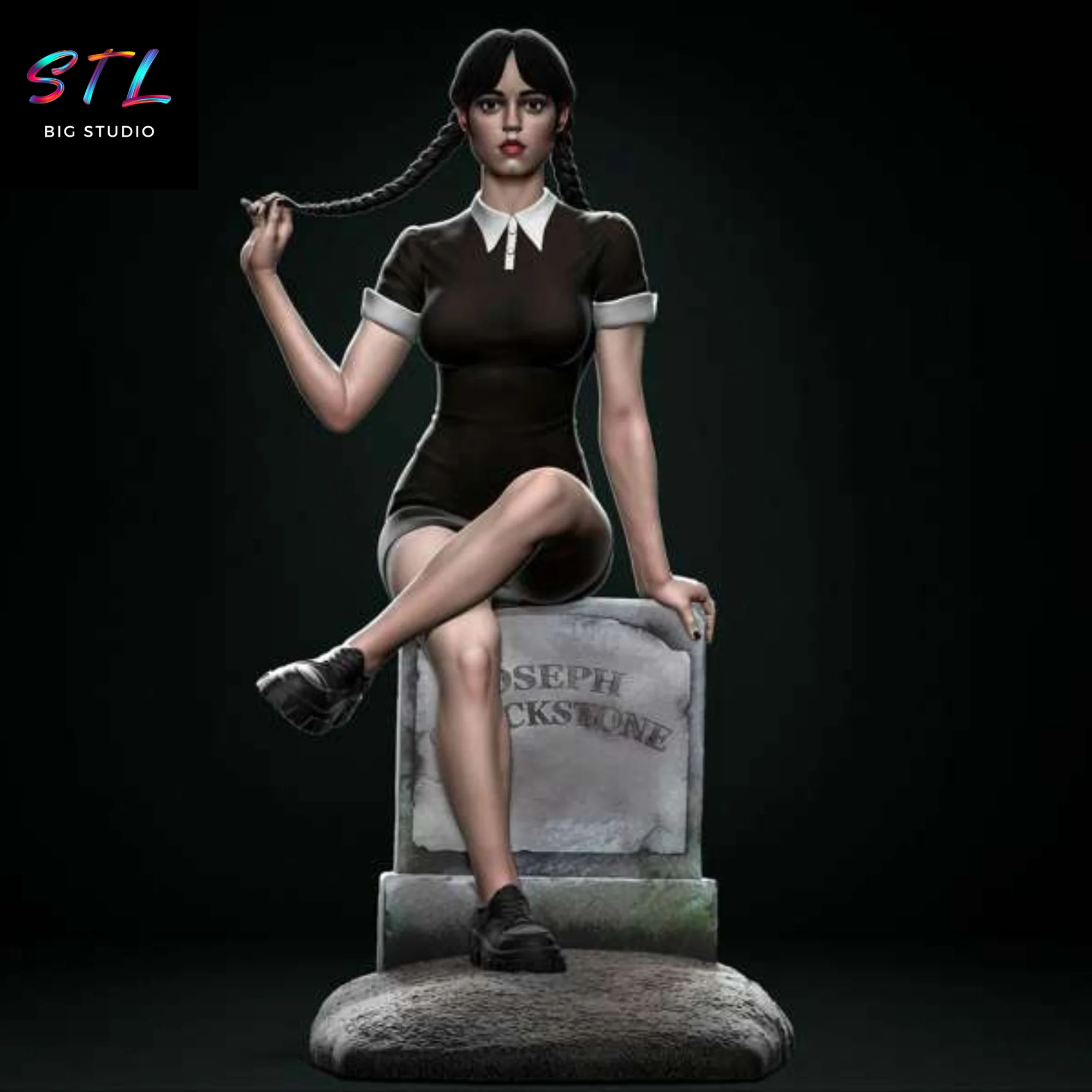 wednesday stl impresion 3d figura miercoles adams